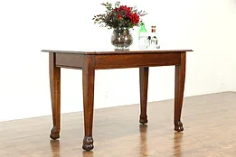 Oak Quarter Sawn Antique Library or Console Table or Desk #34082