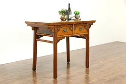 Chinese Antique Carved Ash & Pine Hall Console Table or Sideboard #33873