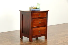 Birch Vintage Lamp or End Table, Nightstand, 3 Drawers #33911
