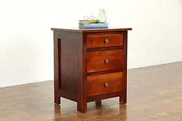 Birch Vintage Lamp or End Table, Nightstand, 3 Drawers #33911