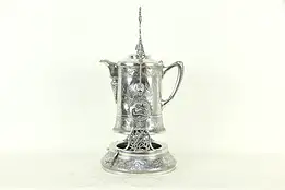 Victorian Antique Silverplate Water Pitcher & Stand, Meriden #34298