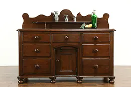 Irish Farmhouse Antique 1860 Country Pine Sideboard, Server or Buffet  #34373