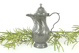 Pewter Antique Pitcher or Wine Tankard, German Hallmark #34496