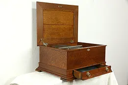 Stella Marmod Freres Antique 17" Disc Music Box, Oak Case, Swiss #33705