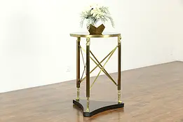 French Empire Design Round Lamp Table, Brass Heads & Feet #34440