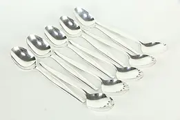 Set of 10 Midcentury Modern Sterling Silver Soup Spoons Contour by Towle #34687