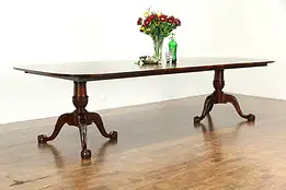 Traditional Georgian Style 10' Banded Mahogany Dining Table, Wellington #34844