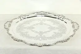 Silverplate Vintage Engraved 26 1/2" Serving Tray with Handles, Gorham #34973