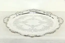 Silverplate Vintage Engraved 26 1/2" Serving Tray with Handles, Gorham #34973