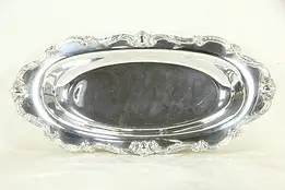 Oval Antique Silverplate Tray, Rochelle Pattern by Wilcox Int. #33600