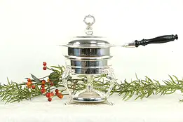 Siverplate Vintage Chafing Dish Server with Burner, Sheridan #34919