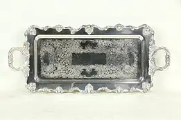 Silverplate Footed Antique Engraved Tray Victorian W&S Black Kinton #35690