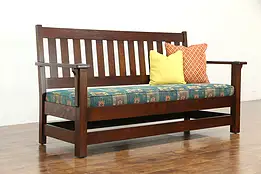 Arts & Crafts Mission Oak Antique Craftsman Settee or Sofa, Limbert #34001