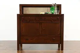 Arts & Crafts Mission Oak Antique Craftsman Sideboard Server, Buffet #35827