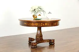 Dutch Inlaid Marquetry Antique 1860 Coffee Table, Birds & Flowers #35964