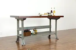 Butcher Block Industrial Salvage Work, Wine Tasting Table, Kitchen Island #35989