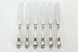 Towle Debussy Pattern Sterling Silver Set of 6 Butter or Appetizer Knives #36034