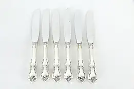 Towle Debussy Pattern Sterling Silver Set of 6 Butter or Appetizer Knives #36049