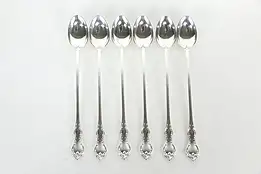 Towle Debussy Pattern Sterling Silver Set of 6 Ice Tea Spoons #36052