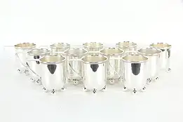 Set of 11+1 Silverplate Antique Julep or Mulled Wine Cups, Signed OFD #36152