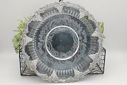 Sheffield Antique Silverplate Round Pierced Tray, Grape Motif #36161