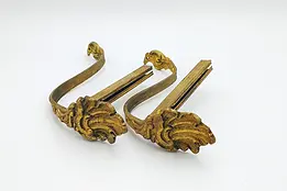 Pair of Gold Plated French Antique Drape or Curtain Tiebacks #36162