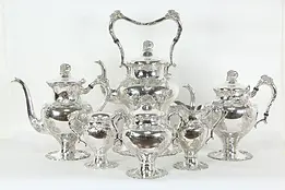 Victorian Antique 6 Pc Silverplate Coffee & Tea Set Barbour International #34959