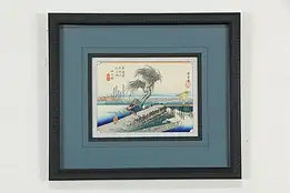 Yokkaichi Woodblock Antique Japanese Print, Hiroshige Ando 18"  #35477