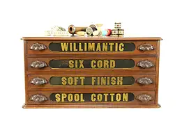 Victorian 4 Drawer Antique Spool Cabinet, Jewelry, or Collector's Chest #36292