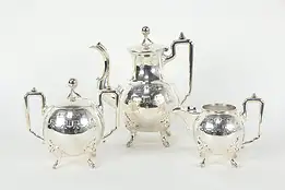 Victorian Antique Small Silverplate 3 Pc Tea or Coffee Set, Reed & Barton #35898