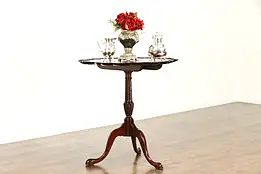 Georgian Design Pie Crust Tilt Top Tea Table, Charak Boston 1949 #35212