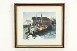 Lobster Boat, Booth Bay ME Original Watercolor Painting George Straub 24" #36480
