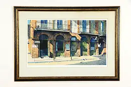 Bourbon Street Revisited, New Orleans Serigraph Signed Robert Addison 33" #36485