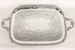 Grapevine Motif 27" Silverplate Vintage Serving Tray, International #36622