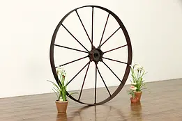 Cast Iron Farmhouse Antique Industrial Salvage 44" Wheel with Spokes #36817