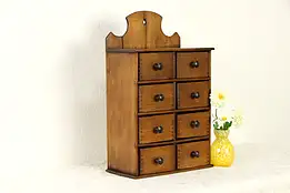 Victorian Ash 8 Drawer Antique Farmhouse Spice Cabinet #36823