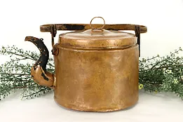 Hand Hammered Copper Antique Dovetailed Farmhouse Tea Kettle #37186