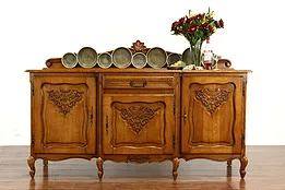 Oak Country French Provincial Vintage Sideboard Buffet Server, TV Console #37385