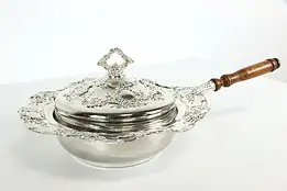 Silverplate Embossed Vintage Covered Server, Glass Liner  #37780