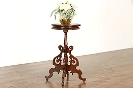 Victorian Antique Walnut Table, Plant Stand or Sculpture Pedestal #37818