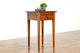 Farmhouse Hepplewhite Design Vintage Walnut Nightstand, End or Lamp Table #36348