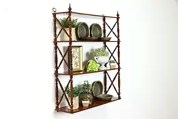 Mahogany Antique Regency Farmhouse Hanging or Table Top Wall Shelf #38276