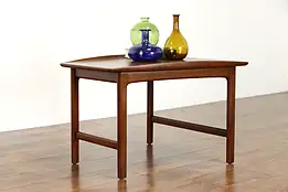 Midcentury Modern Teak 1960 Vintage Swedish Trapezoid End Table, Dux #38466