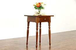 Farmhouse Cherry Antique 1830 Sheraton Nightstand, Lamp or End Table #38559