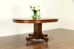 Mission Arts & Crafts Oak Dining Table, 2 Leaves Joerns Bros, Extends 69" #38560