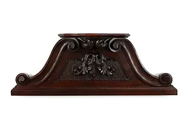 Italian Carved Antique Walnut Architectural Salvage Shelf Classical Crest #38645