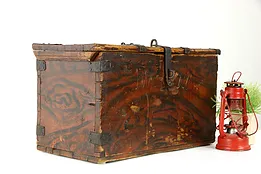 Child Size Country Pine Antique Rustic Farmhouse Chest or Trunk #38675