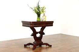 Empire Antique Flame Mahogany Hall Console, Flip Top Game Table #34529