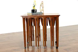 Midcentury Modern Vintage Teak Danish Coffee Table & 4 Nesting Tables #39026