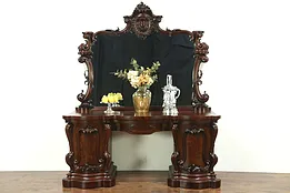 Carved Mahogany Antique 1860 Sideboard, Server or Console, Scotland #28785
